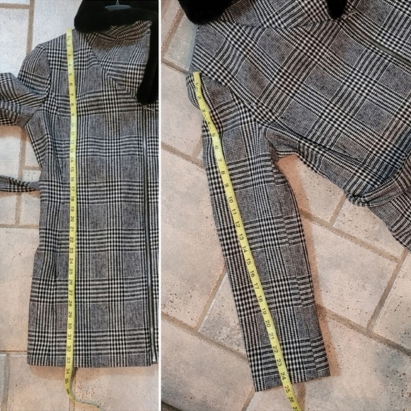 NWT INC International Plaid Black/ White Fur Collor Jacket sz L - Picture 14 of 15